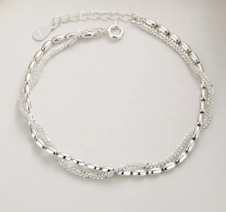 925 STERLING SILVER 2-LAYERED MINIMALIST BRACELET