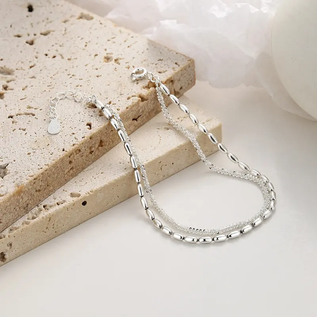 925 STERLING SILVER 2-LAYERED MINIMALIST BRACELET
