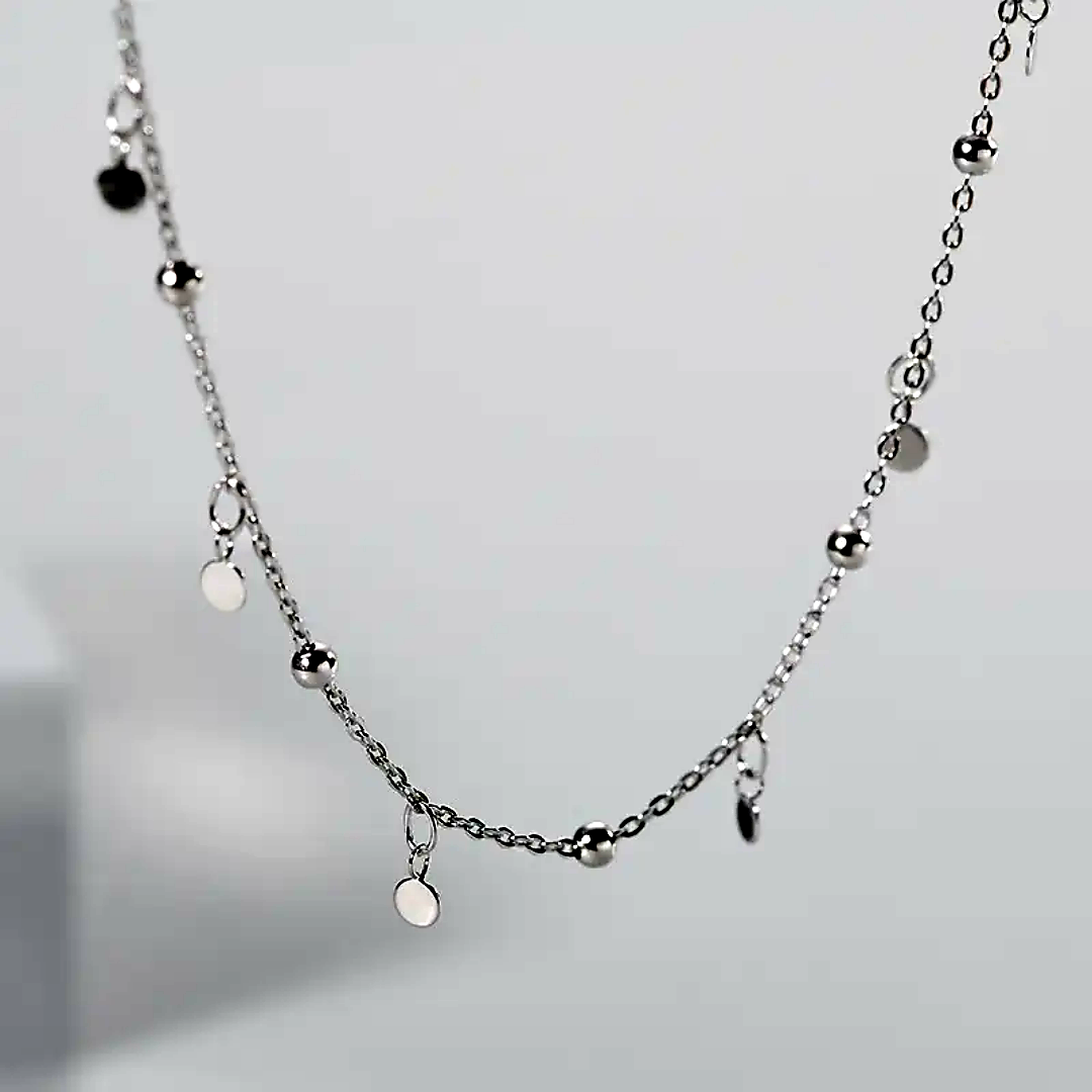 925 STERLING SILVER NECKLACE WITH TASSELS