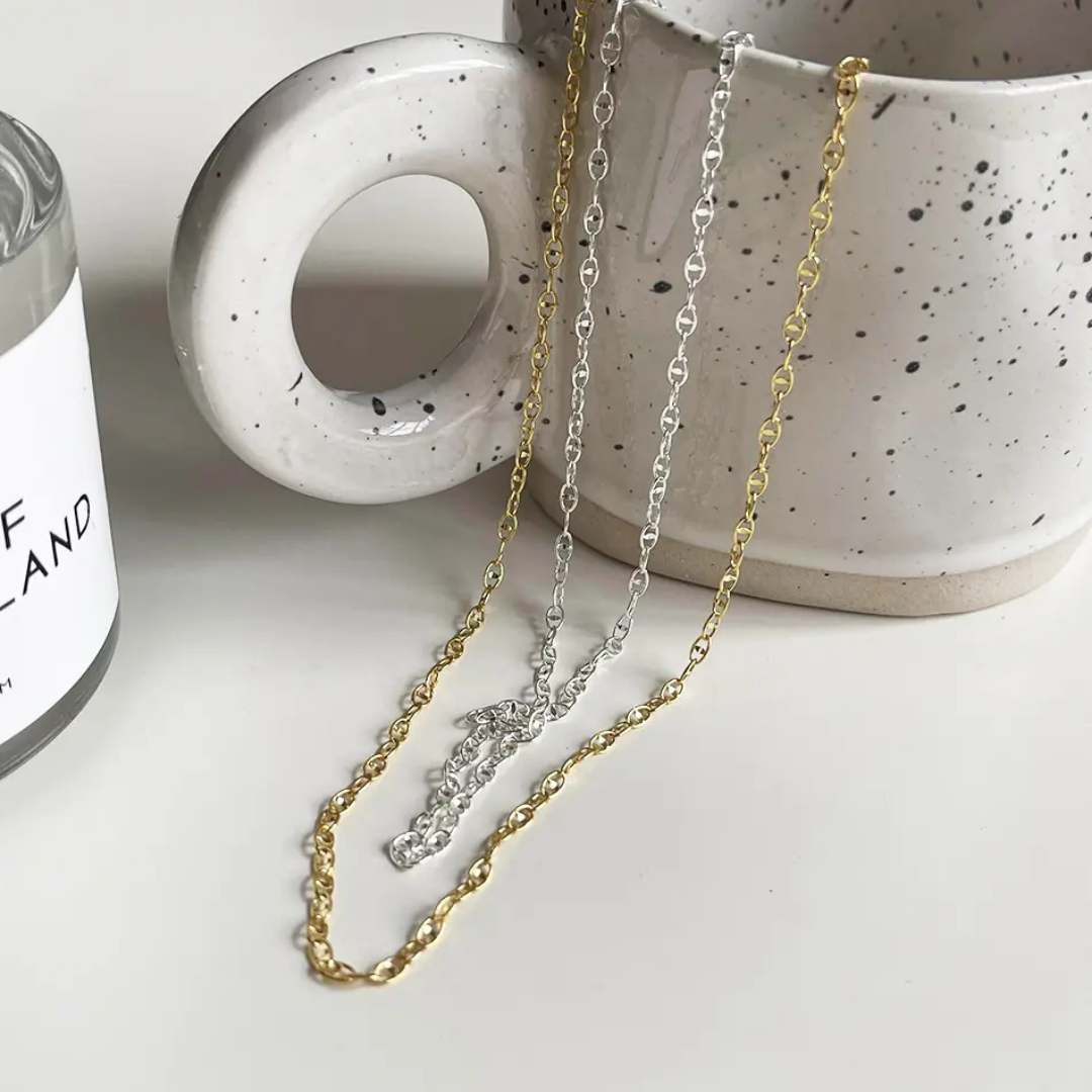 925 STERLING SILVER 18K GOLD-PLATED CLASSIC CHAIN