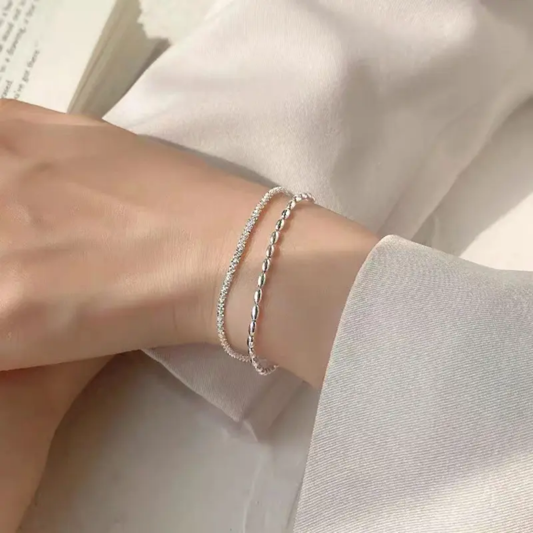 925 STERLING SILVER 2-LAYERED MINIMALIST BRACELET