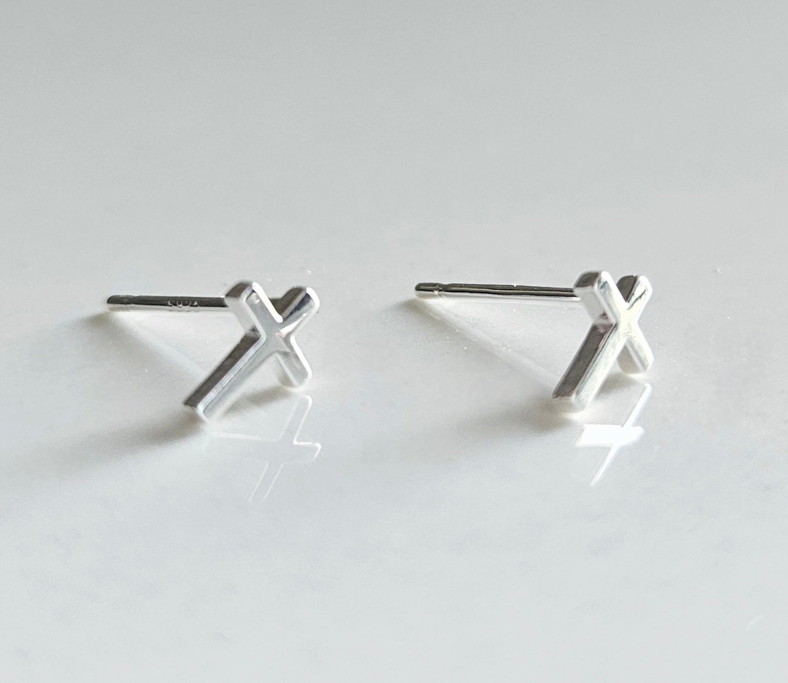 925 STERLING SILVER MINIMALIST CROSS EARRINGS