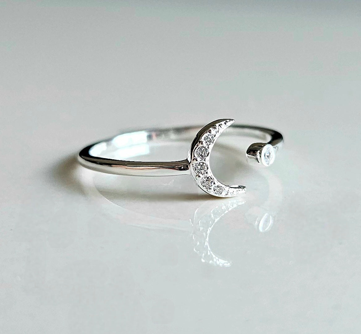 925 STERLING SILVER MOON SILVER RING