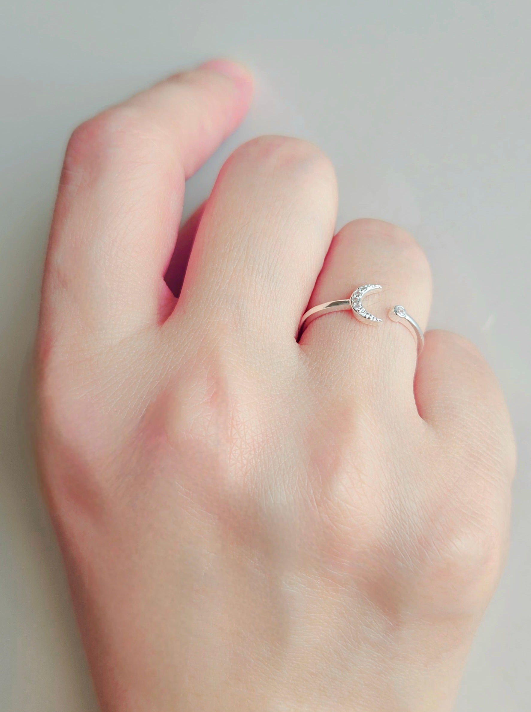 925 STERLING SILVER MOON SILVER RING