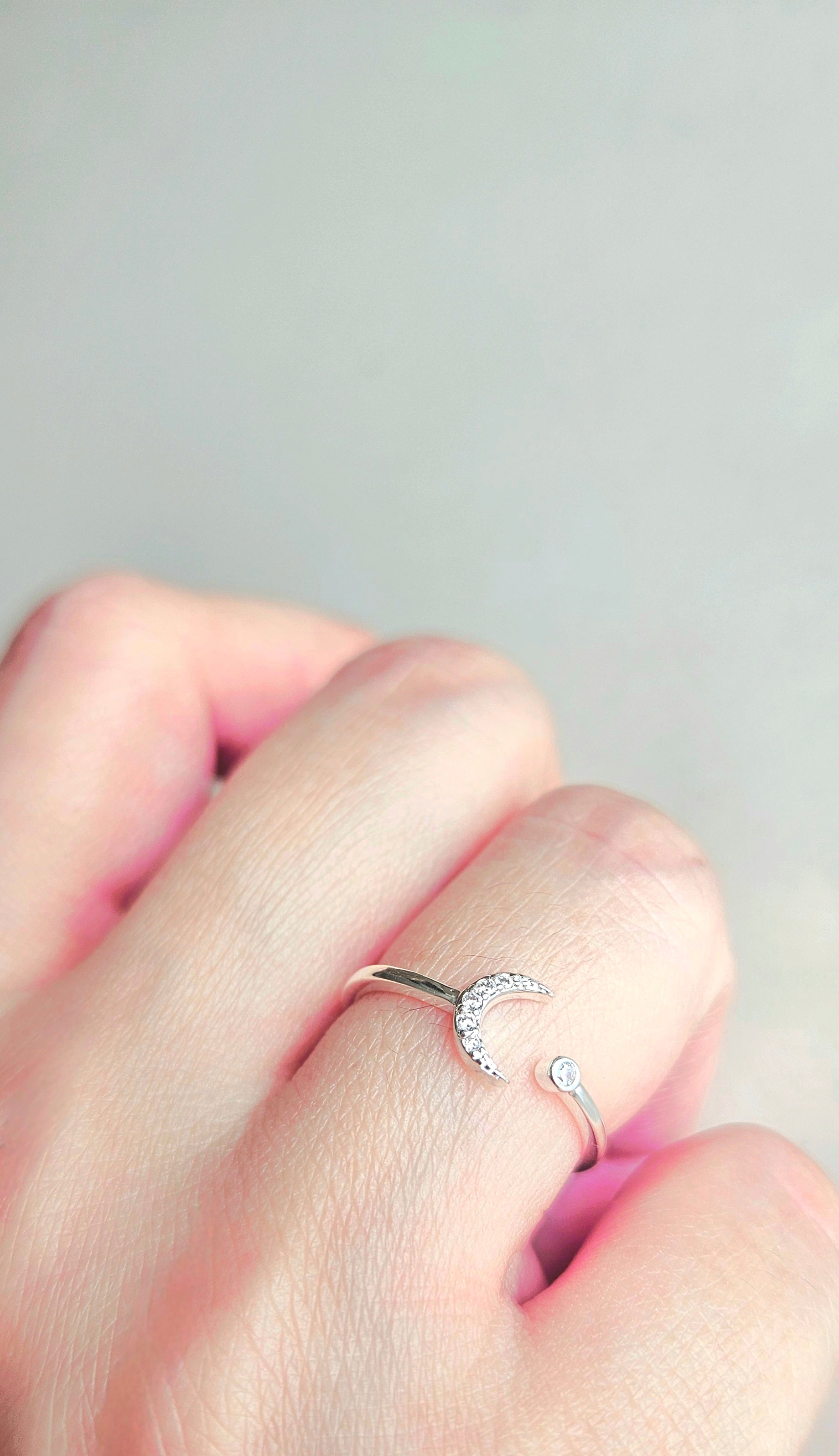 925 STERLING SILVER MOON SILVER RING