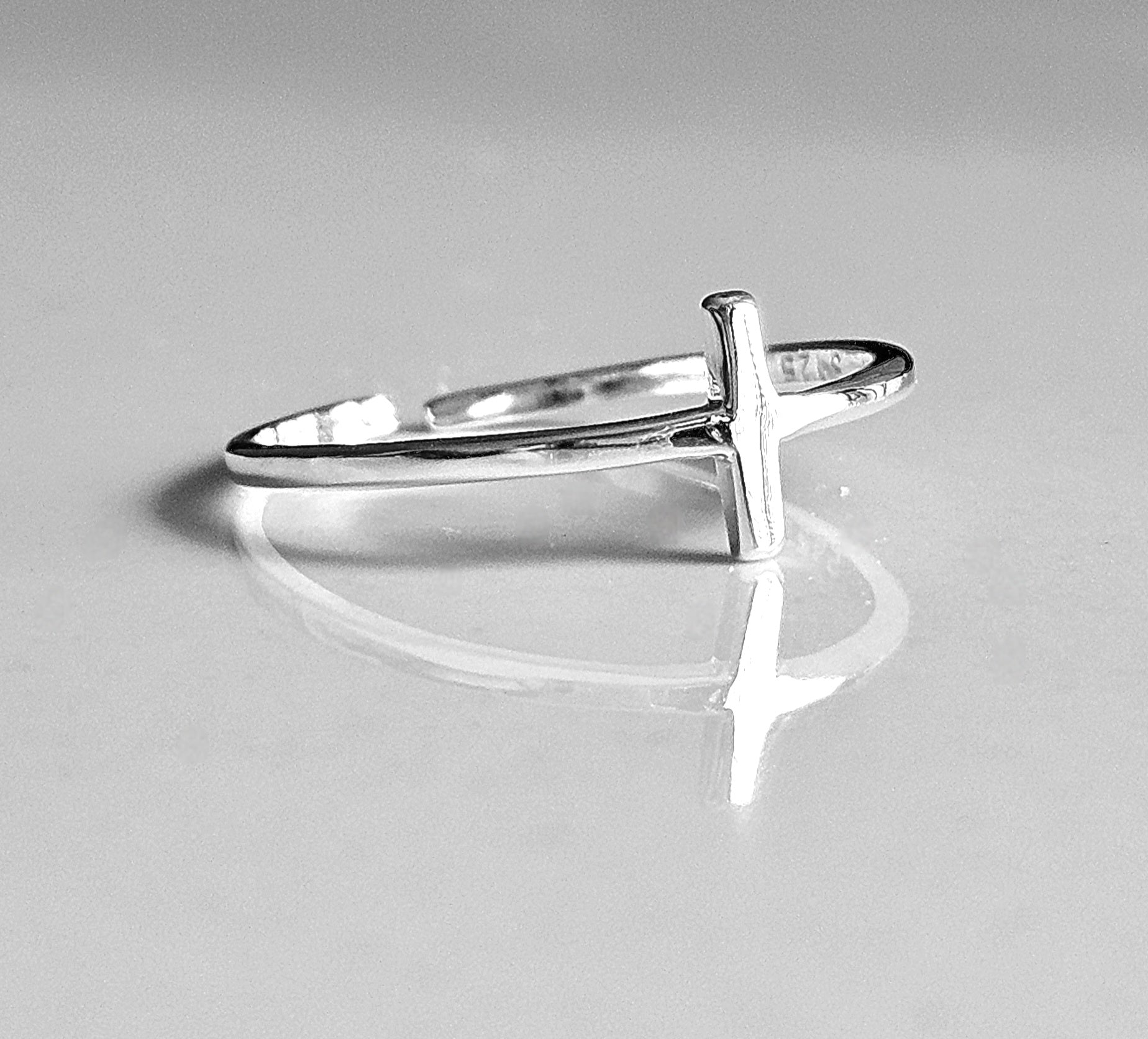 925 STERLING SILVER MINIMALIST CROSS RING