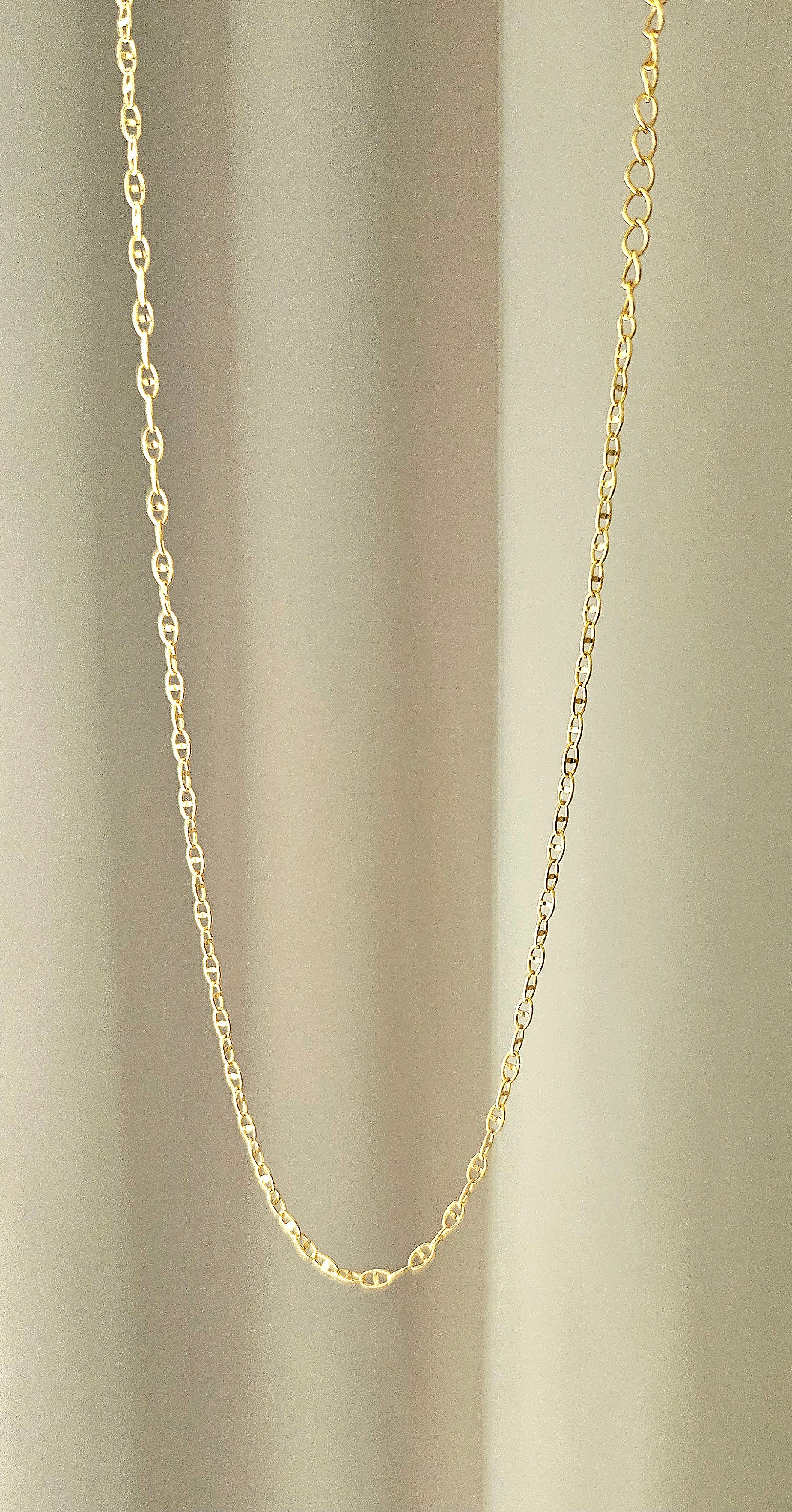 925 STERLING SILVER 18K GOLD-PLATED CLASSIC CHAIN