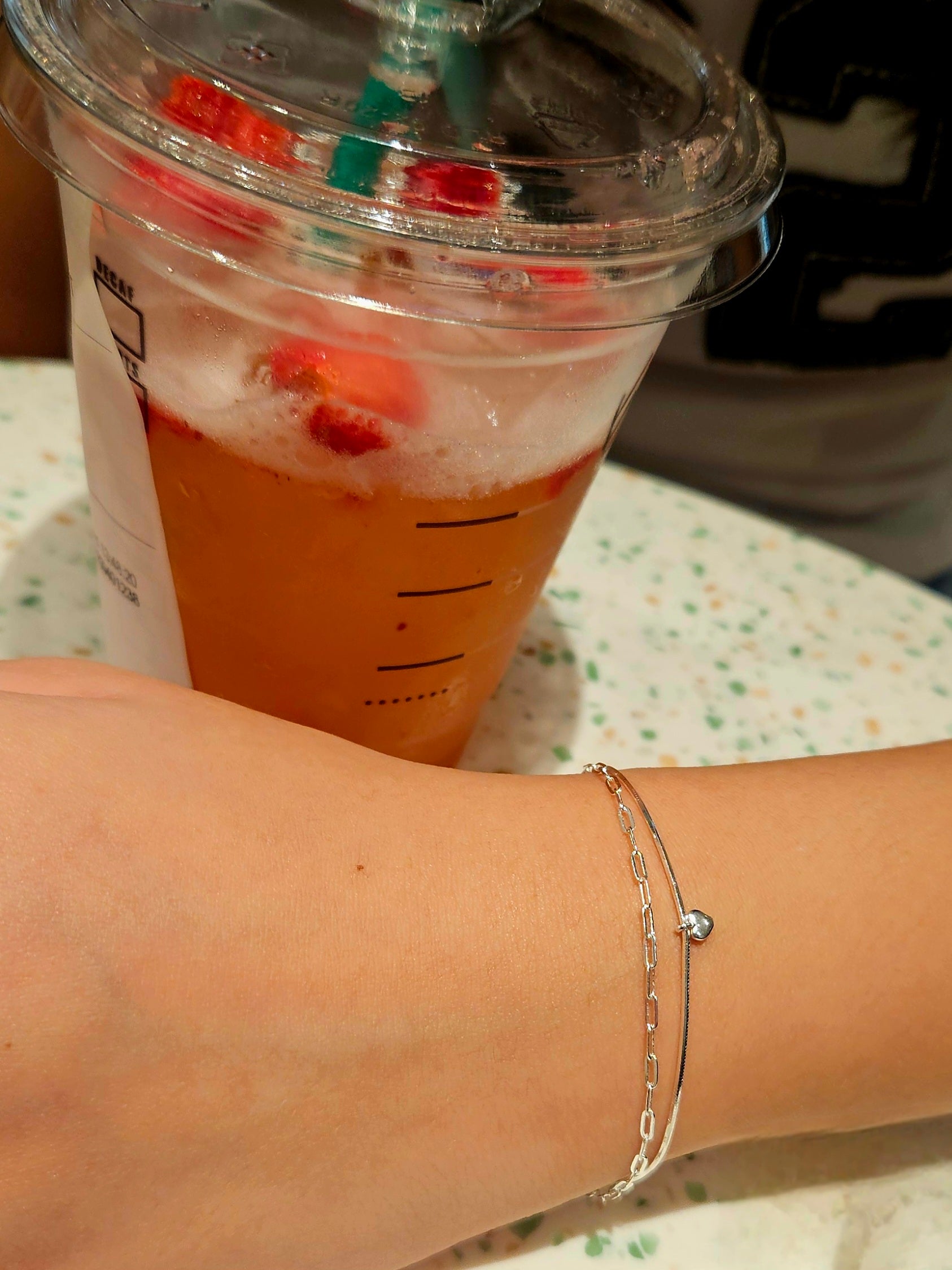 925 STERLING SILVER 2-LAYERED BRACELET WITH HEART CHARM