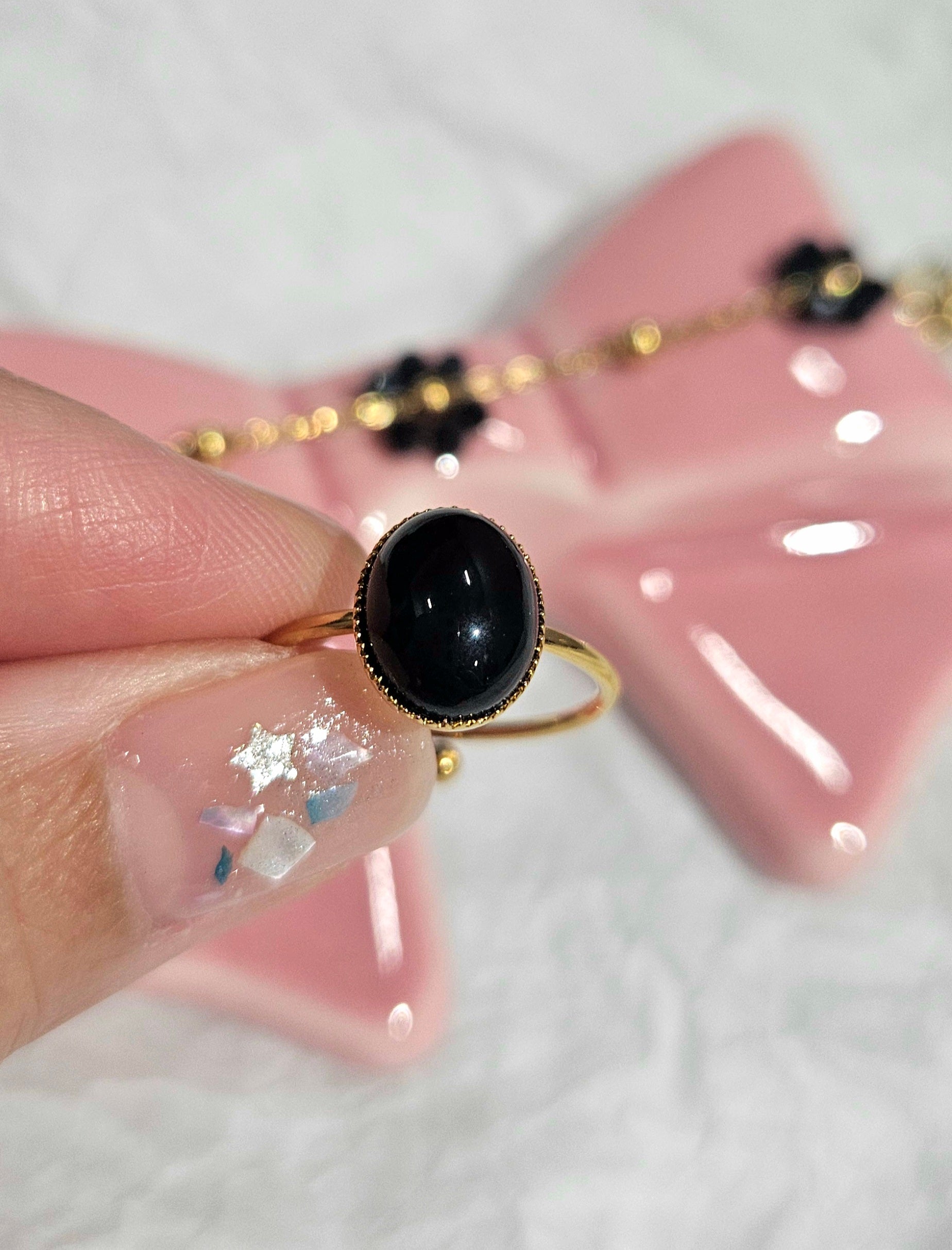 TITANIUM STEEL BRACELET & STAINLESS STEEL BAROQUE STYLE RING SET