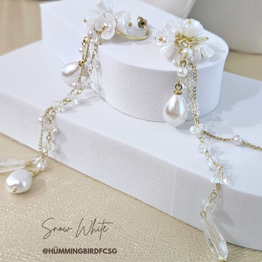 HAND-MADE WHITE FLORAL TASSELS