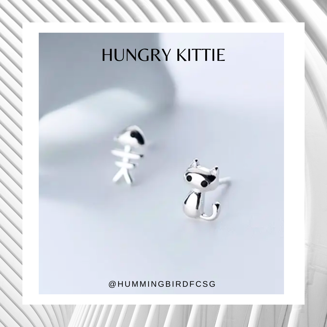 925 STERLING SILVER KITTY AND BONE RING