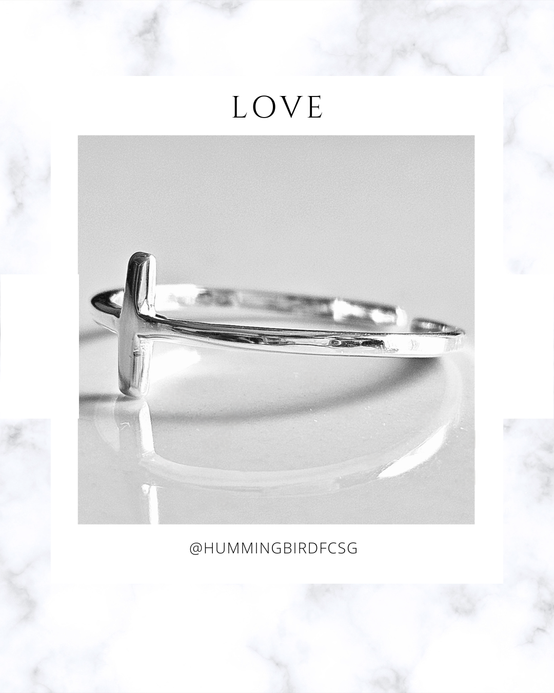 925 STERLING SILVER MINIMALIST CROSS RING