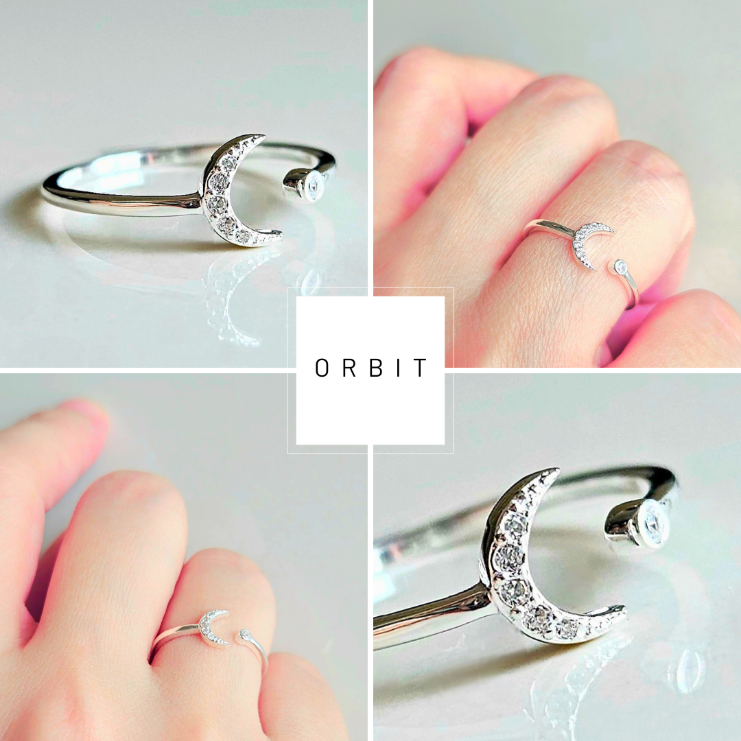 925 STERLING SILVER MOON SILVER RING