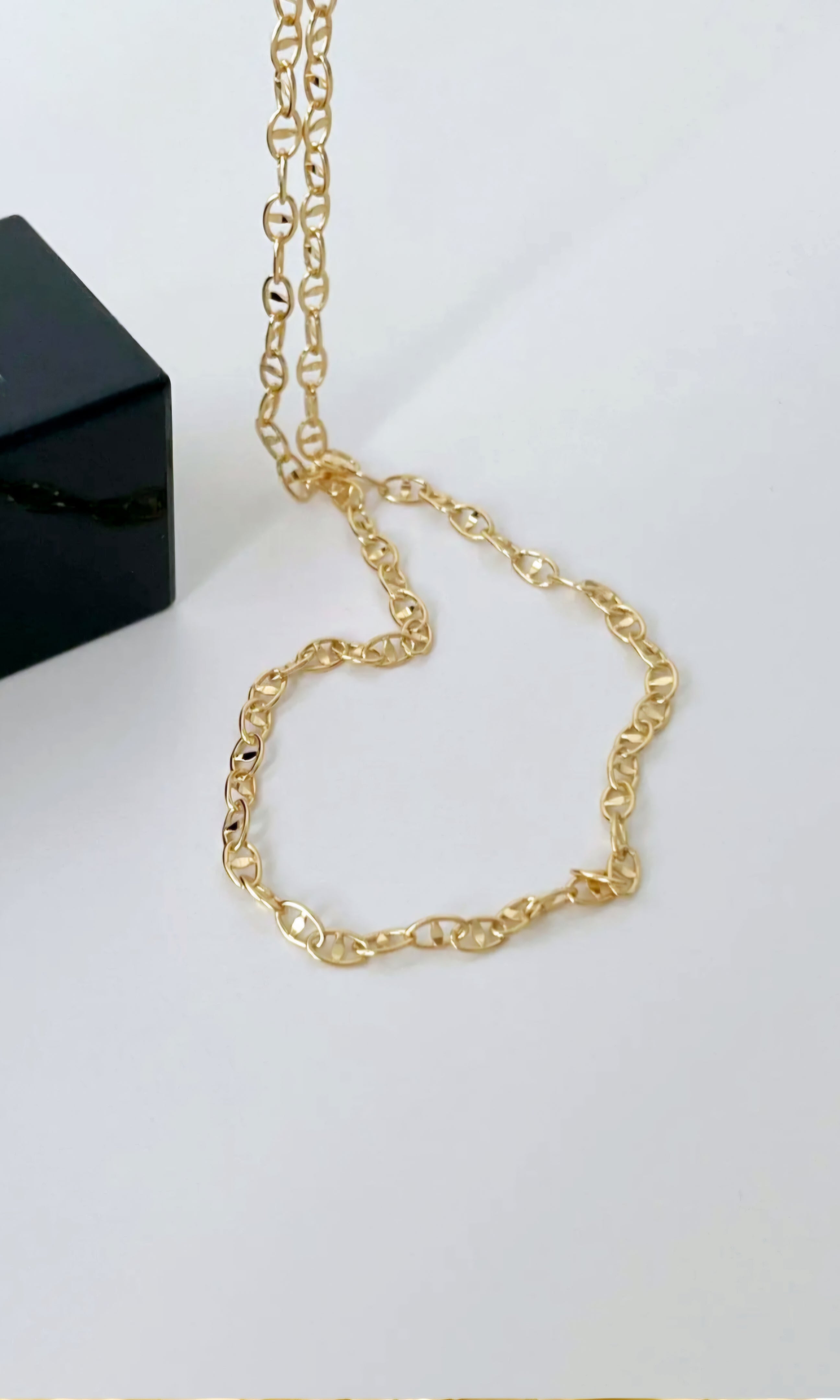 925 STERLING SILVER 18K GOLD-PLATED CLASSIC CHAIN
