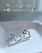 925 STERLING SILVER CLOVER NECKLACE AND EARRINGS SET