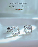 925 STERLING SILVER CLOVER NECKLACE AND EARRINGS SET