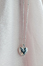 925 STERLING SILVER NECKLACE WITH A HEART PENDANT OF CUBIC ZIRCONIA STONES