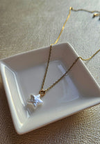 STAINLESS STEEL GOLD NECKLACE WITH A STAR PENDANT