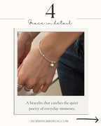 925 STERLING SILVER HEART CHARM SILVER BEADS BRACELET