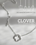 925 STERLING SILVER CLOVER NECKLACE AND EARRINGS SET