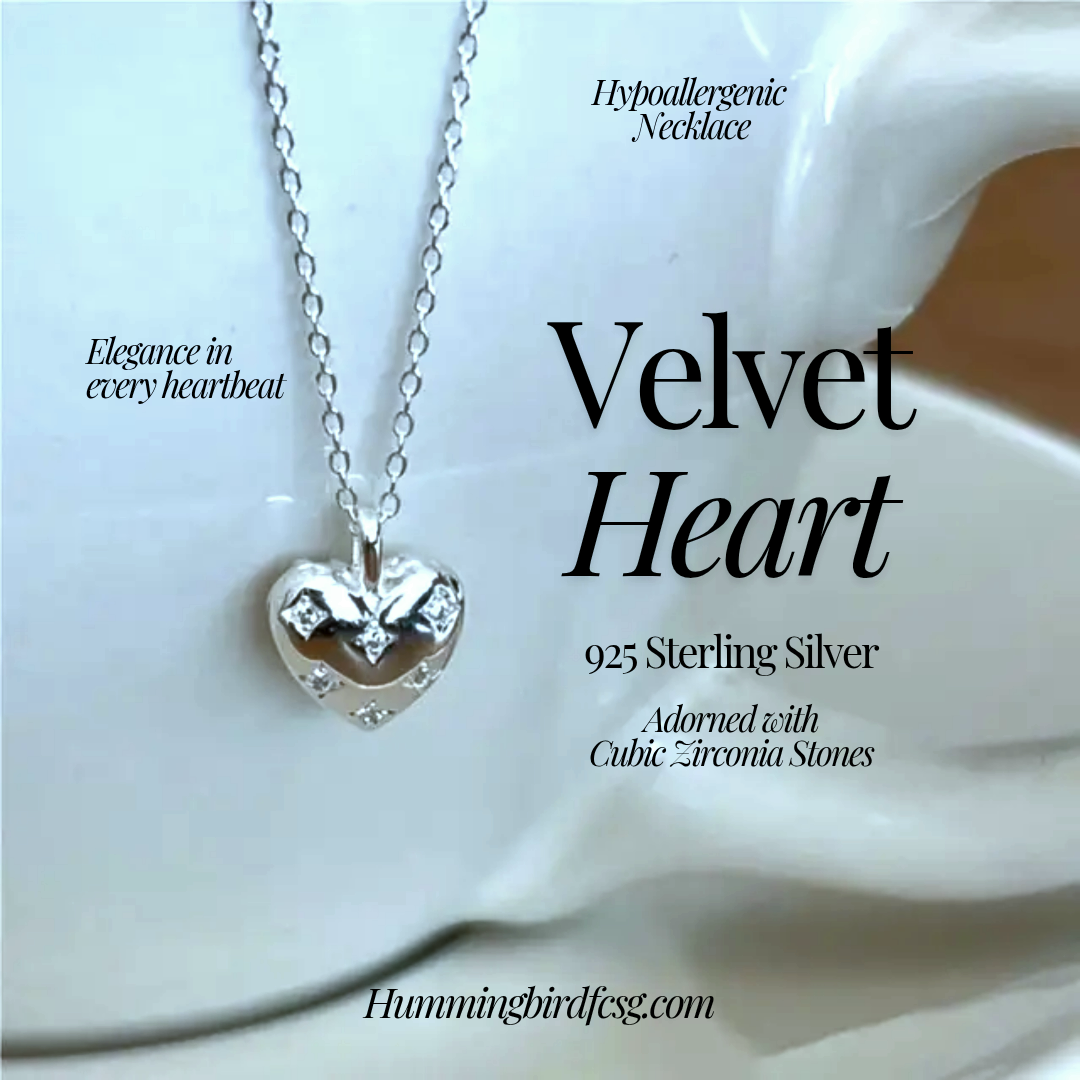 925 STERLING SILVER NECKLACE WITH A HEART PENDANT OF CUBIC ZIRCONIA STONES
